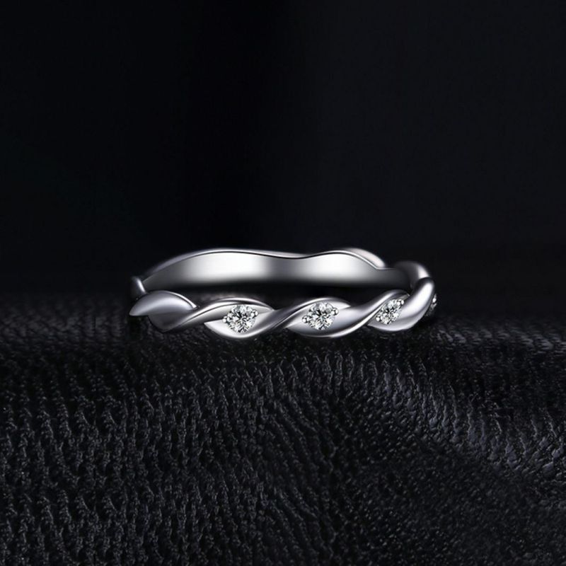 Infinity Love Cubic Zirconia Braided Twisted Wave Wedding Band Ring 925 Sterling Silver Wholesale