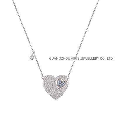 Heart-in-Heart Silver Pendant Necklace