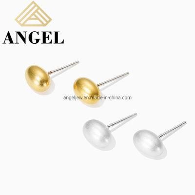 High Quality Oval-Shaped Ear Stud Fashion Jewelry Factory Wholesale Fashion Accessories Jewellery 925 Silver Charm Fine Earring