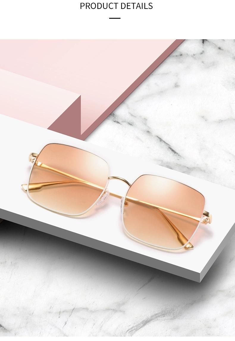 Fashion Style Colorful Gradient Metal Frame Sunglasses