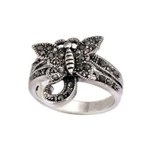 Ring, Butterfly-Shaped Rhinestone Finger Ring (R1A524)