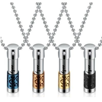 Stainless Steel Perfume Bottle Pendant Jewelry Necklace