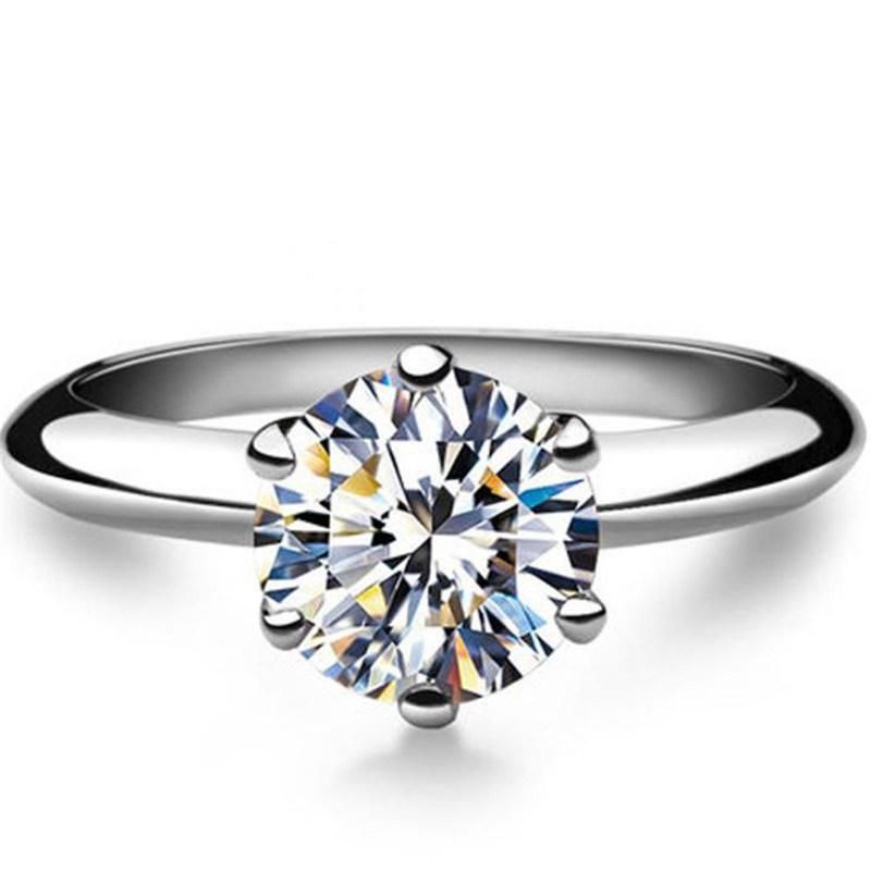 Women Fine Jewelry Zircon Cubic Wedding Ring S925 Sterling Silver Rings