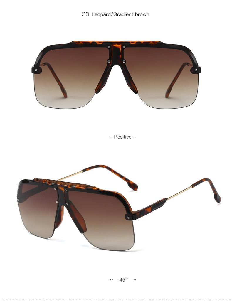 New Style Big Frame European and Beautiful Half Frame Sunglasses