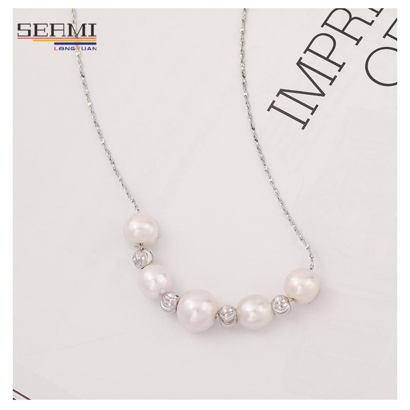 Freshwater Pearl Extremely Fine Women S925 Silver Clavicle Chain Necklace