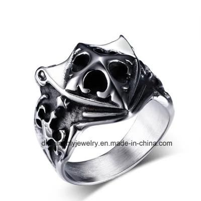 Black Steel Animal Head Ring