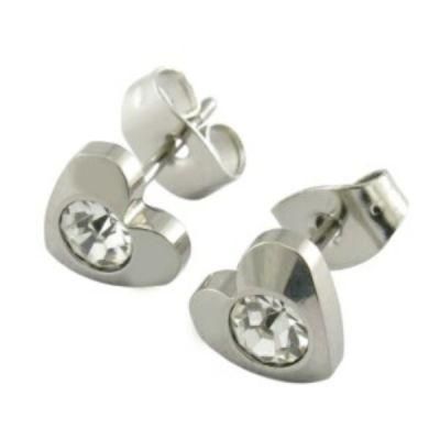 Wholesale Fashion Design 316L Stainless Steel CZ Stud Earrings