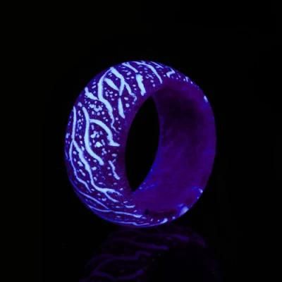 New Design Luminous Purple Blue Ring Glowing in The Dark for Women Men Jewelry Ring