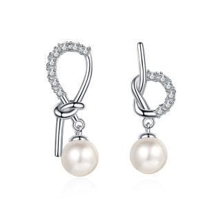 925 Sterling Silver Jewelry Earrings Fashion Freshwater Pearl Moissanite Earrings for Women