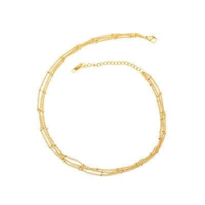 Fashion Vacuum Plating Multi-Layer Stacking Necklace Jewelry