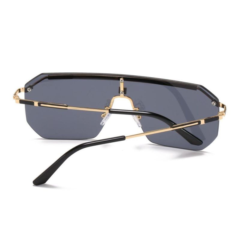 2020 No MOQ Fashion One Piece Oversize Metal Sunglasses