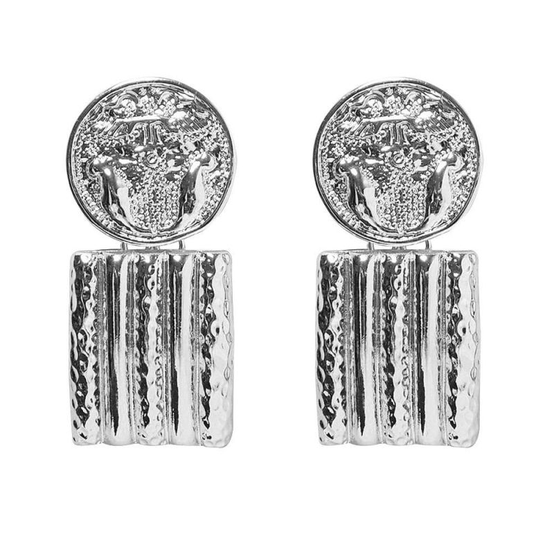 New Fashion Simple Popular Style Alloy Metal Earrings Female Retro Earrings