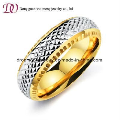 Wholesale Popular 18k Gold Plated Men&prime;s Stainless Steel Ring
