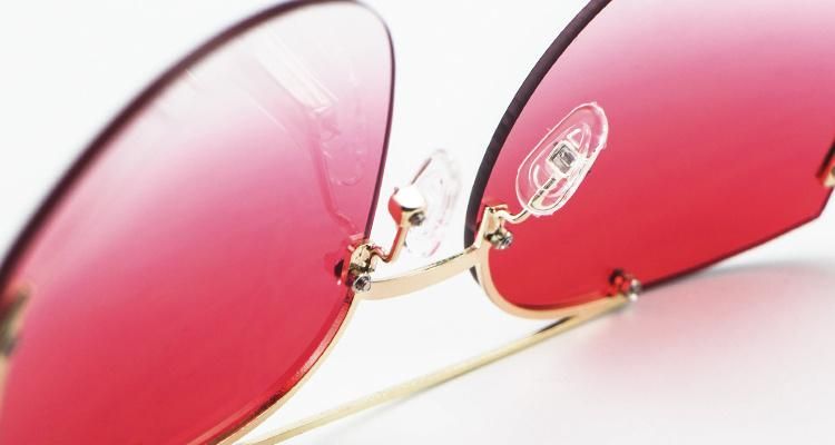 Newest Customized Logo Rimless Women Ready Sunglasses