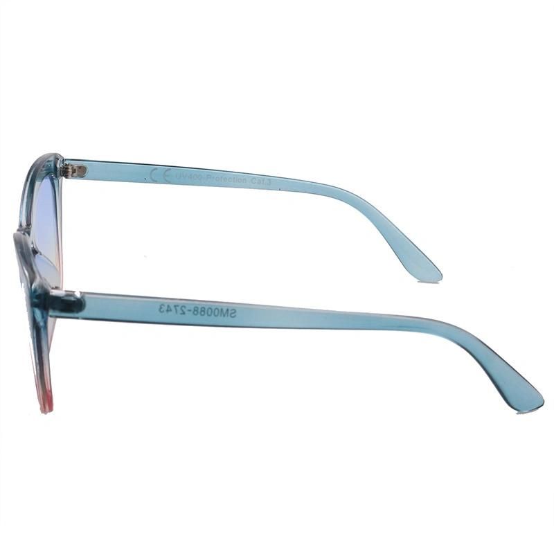 Hot Selling Clear Peacock Blue Cateye Fashion Sunglasses