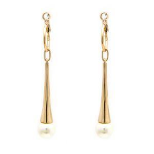 Fashion Women Jewelry Accessories Gold Plated Pearl Drop Earrings