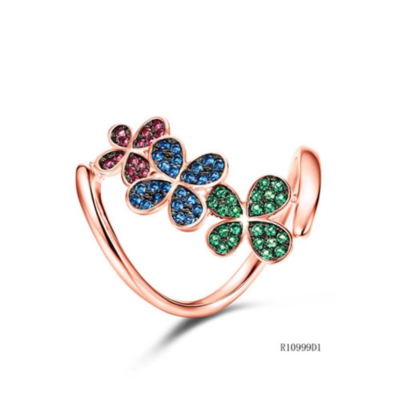 Hot Sale Flowersilver with Fancy CZ Ring for Women