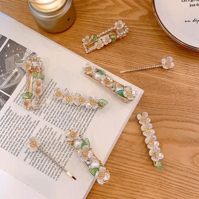 Elegant Alloy Hair Clip Cute Girl Leaves&Flower Side Hair Pin