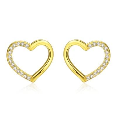 Fashion Jewelry Silver Jewelry Hollow out Heart Style Ear Stud