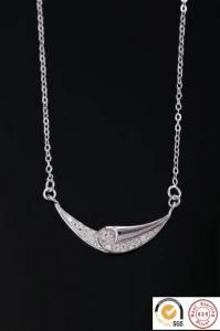 Hot Selling 925 Sterling Silver Necklace with Micro Pave Set Pendant