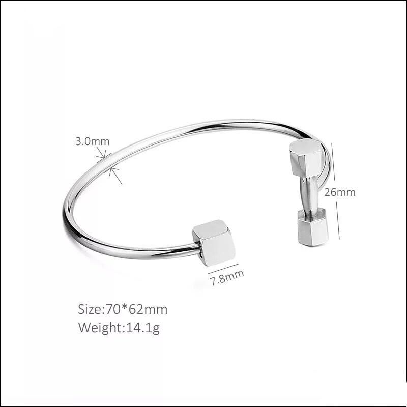 Dumbbell Bangle Cuff Fashion Custom Bracelet