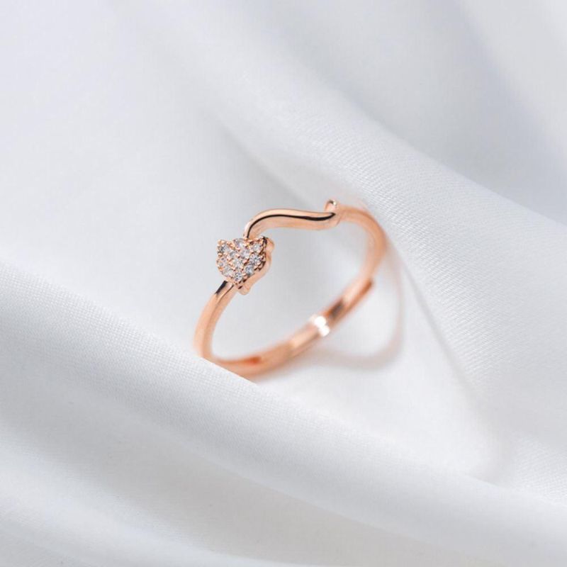 Real 925 Sterling Silver Ring Cute Fox Zircon Exquisite Adjustable Ring Women Wedding Girls Fashion Jewelry Gift