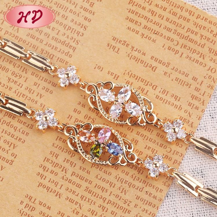 Women Zircon Jewelry New Fashion 18K Gold Bracelet