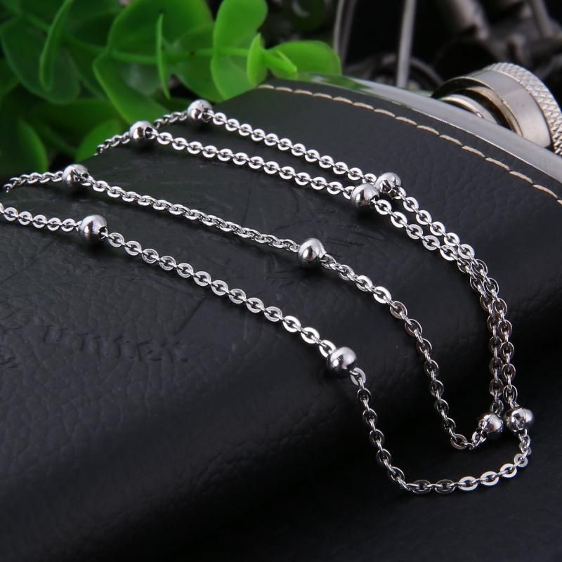316L Stainless Steel Necklace Flat Cable Chain with Ball