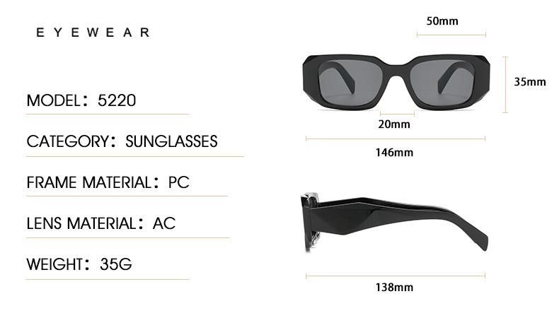 Trimmed Sunglasses New Square Retro Polygon Wide Leg Sunglasses