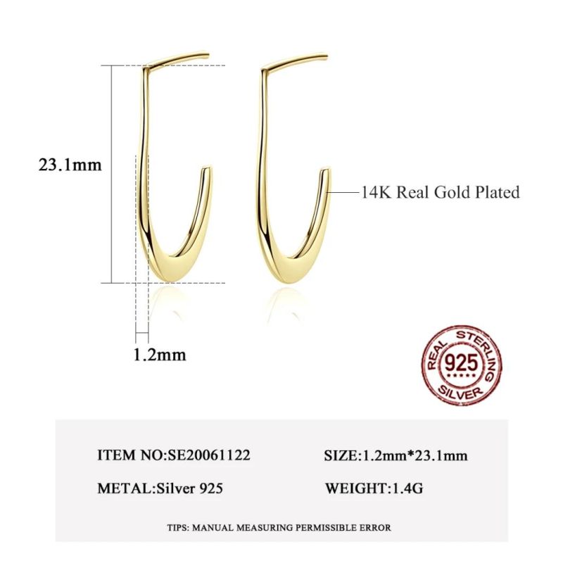 Gold Plated Jewelry Eareing Stud Hook Style Silver Jewelry