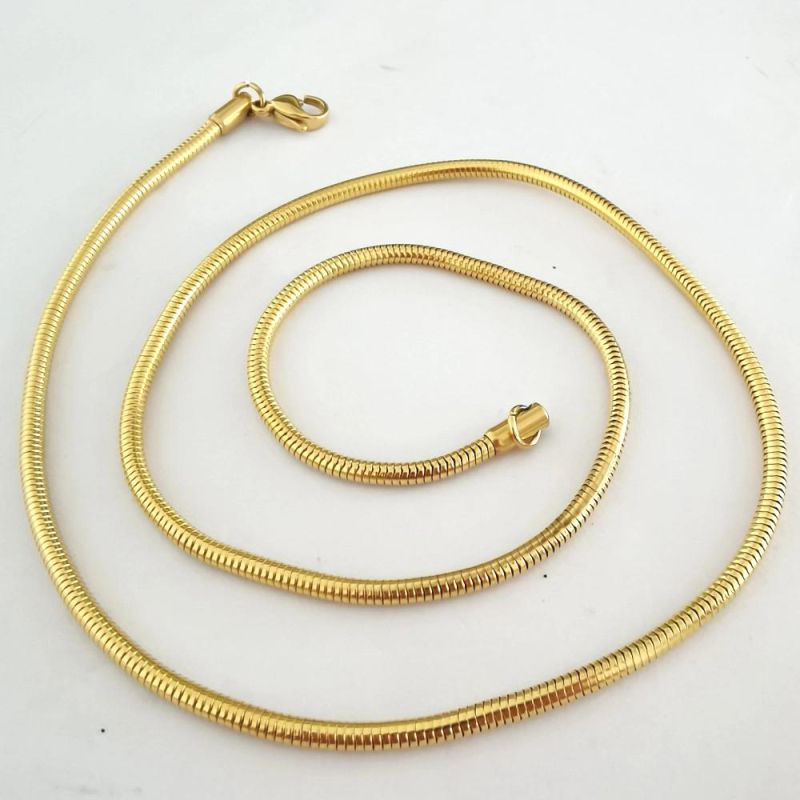 Stock Fashion Jewelry Soft Round Snake Chain Non-Tarnish Stainless Steel Necklace for Pendants Necklaces Handcraft Design
