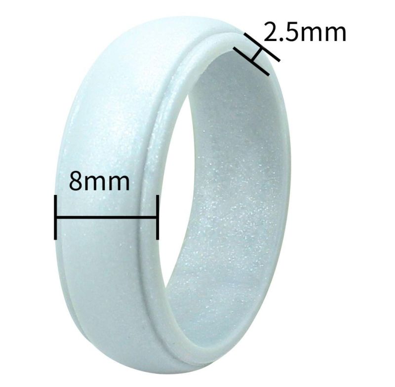 Step Edge Rubber Wedding Band Men Silicone Ring