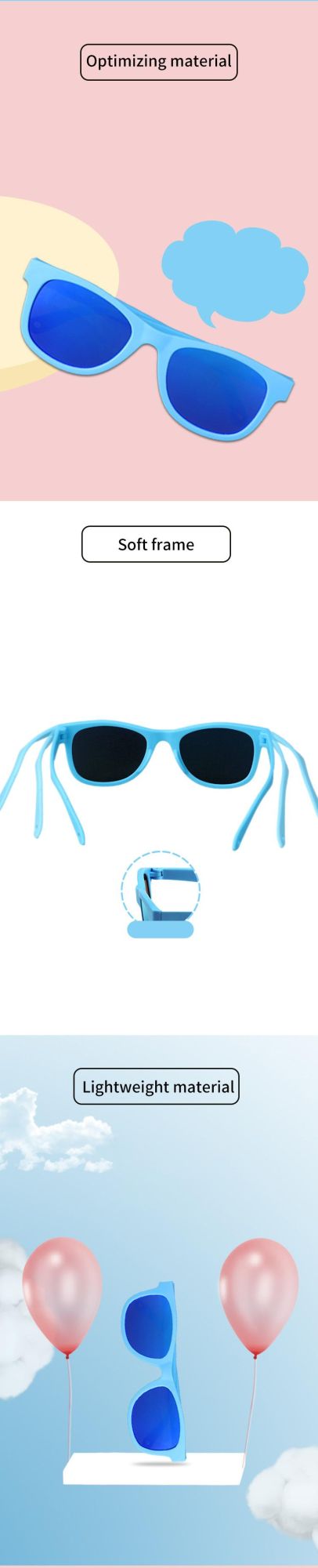 2021 Foreign Trade Cross-Border New Children′ S Fashion Outdoor Leisure Soft Polarized Sunglasses Anti-Ultraviolet UV400 Fck755