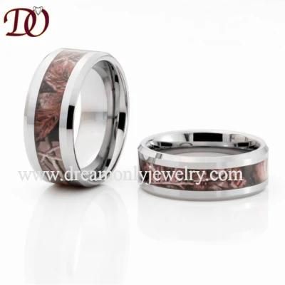 Popular Style Tree Camo Inlay Tungsten Ring Mens Camo Rings Tungsten Mens Wedding Ring