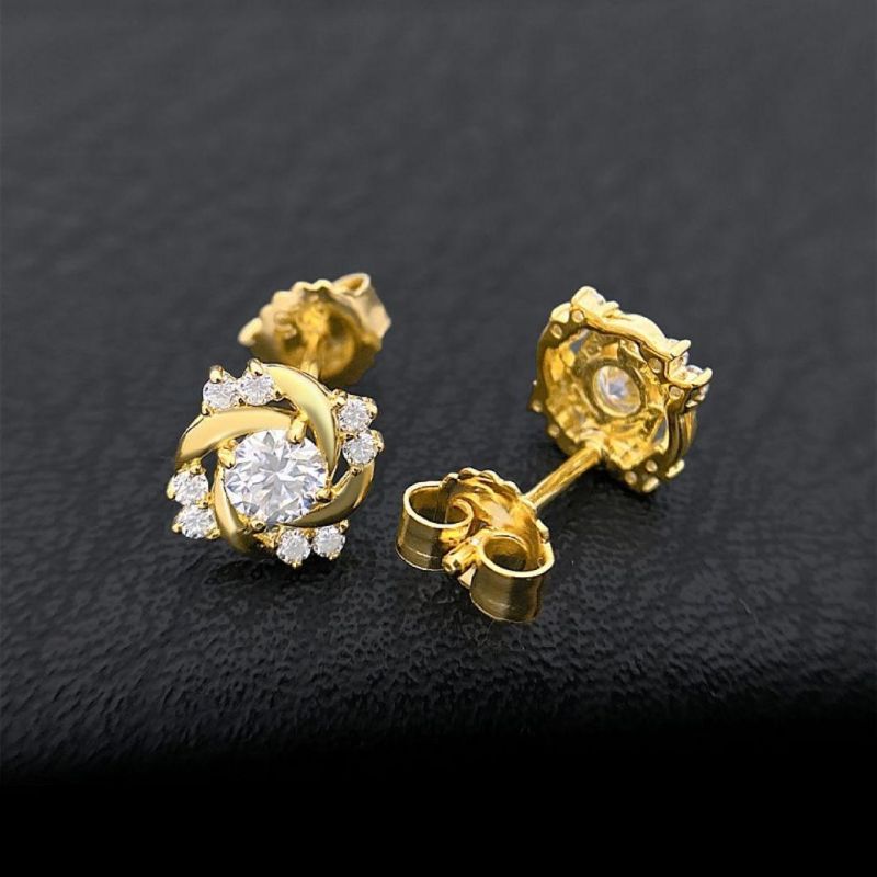 High Quality Fashion Earrings Sterling Silver Vvs Moissanite Wholesale Earrings Gemstone Stud Earring