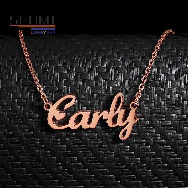 Stainless Steel Fashion English Name Gold Plated Customized Necklace