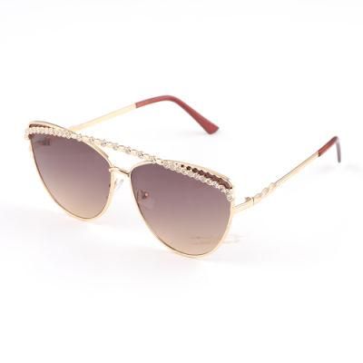 Double Bridges Diamonds Eyebrow Lady Sunglasses