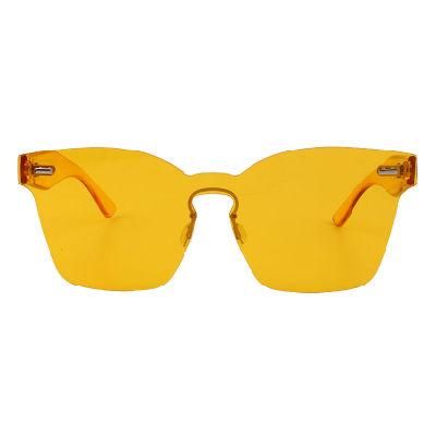 2018 Hot Selling Fashion One Piece Colored Lens Sunglasses