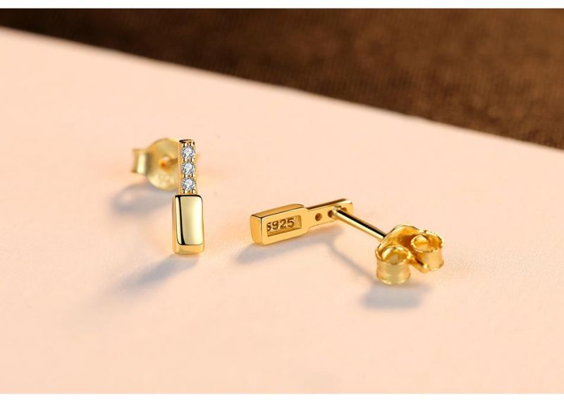 Three Colors Choice Bottle Shaped Silver Earrings Stud