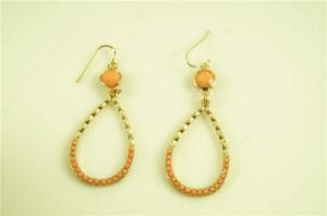 Fashion Teardrop Textured Alloy Paved with Acrylic Stone Earring