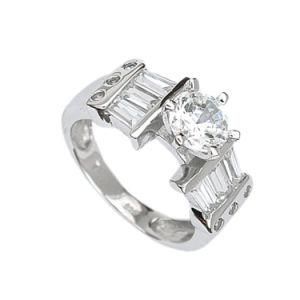 Fashion Women 9k White Gold Filled AAA CZ Stylish Ring