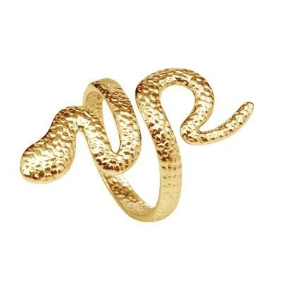 Custom Fashion Ring High Quality Waterproof Matt Snake Ring Gold 18K Stainless Steel Ring