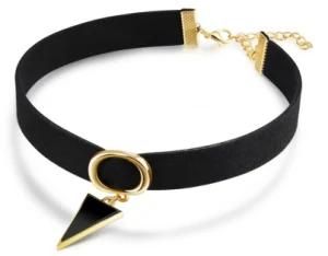 Punk Black Arrow Choker Necklace Women Wide Flannel Collar Necklaces&Pendants Neck Chain Lady Jewelry