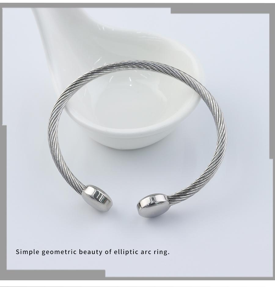 Customizable Bright Silver Spiral Steel Wire Magnet Bracelet