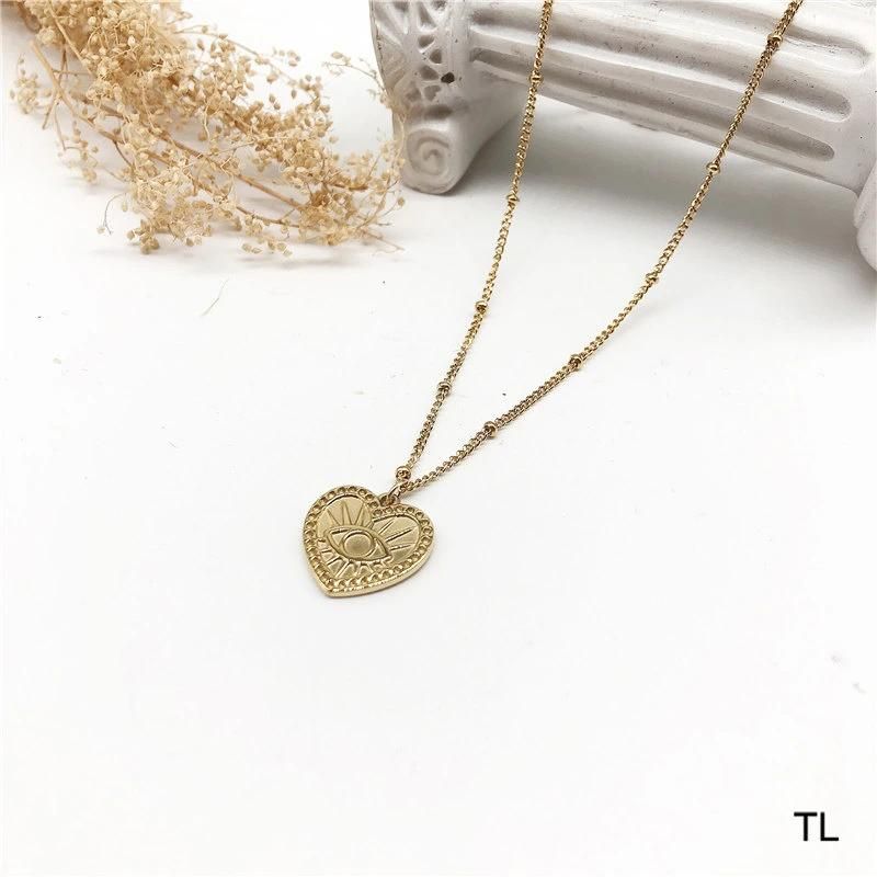 Manufacturer Custom No Fade Fashion Jewelry Collares Jewellery Manufacturer Custom Design Women18K PVD Gold Chain Love Heart Necklace