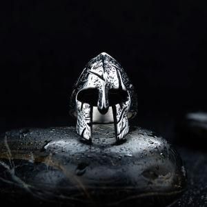 Stainless Steel Spartan Helmet Ring for Men