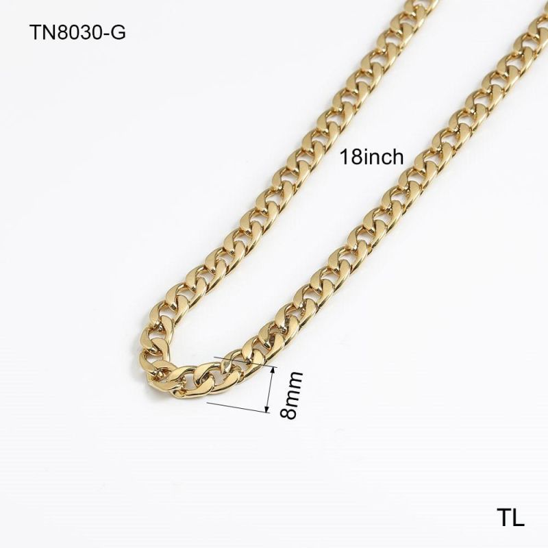 Manufacturer Custom High Quality Fashion Jewellery Cheap Stainless Steel 18K Gold Plated Thick Chain Wholesale Customs Necklace Jewelry for Women Men Unisex