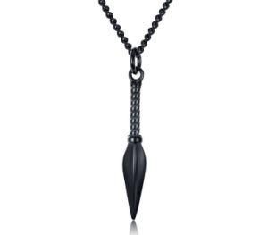 Punk Spearhead Necklace 57cm Long Necklace Men Stainless Steel Black Silver Gold Color Pendants Necklaces Men Jewelry Link Chain