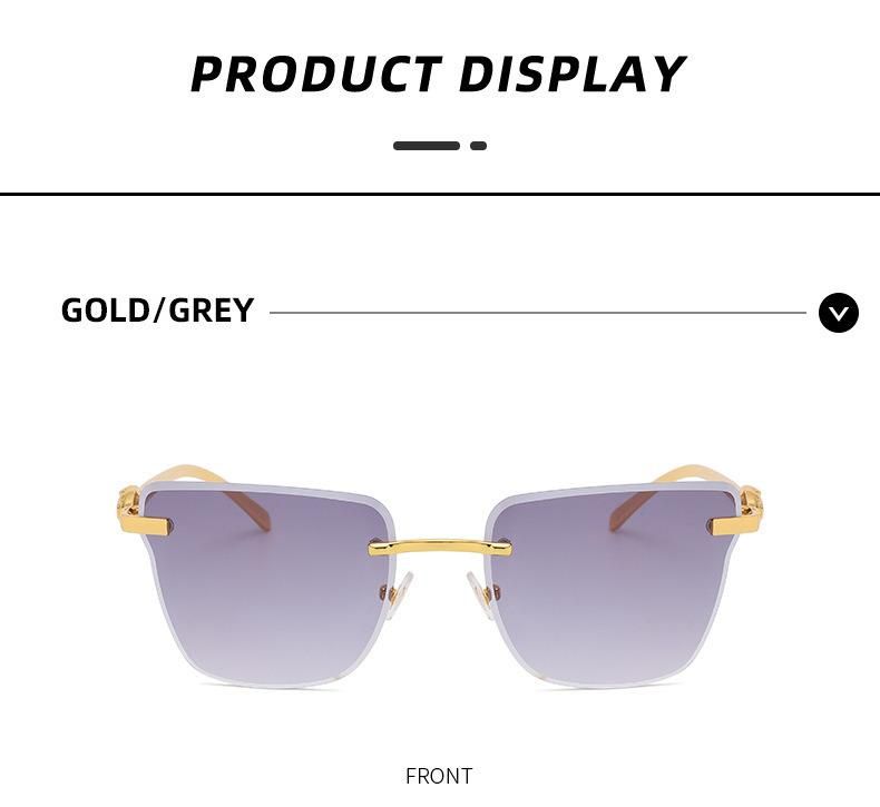2022 Hot Sale Fashion Rimless Gradient Color Sunglasses Woman Trendy Shades Man Sunglasses