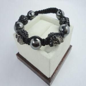 Metal Skull Bracelet with Crystal Beads (S005)